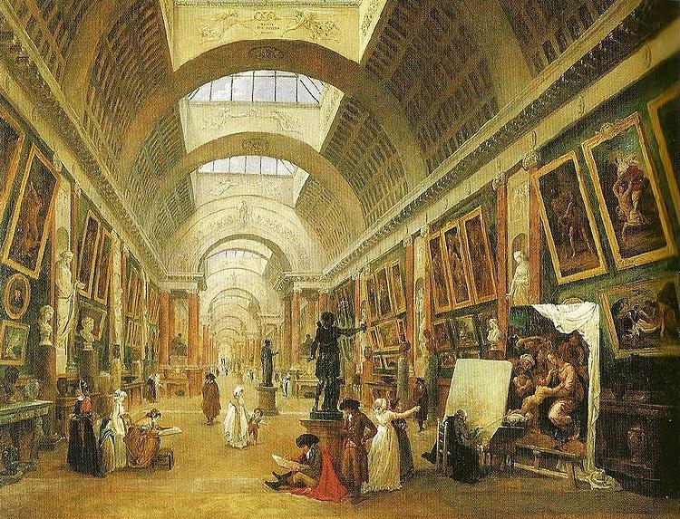 Hubert Robert Die Grand Galerie des Louvre oil painting picture